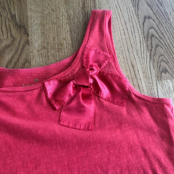 Kate Spade Girls Tank Top Coral Satin Bow Large - Picture 4 of 9